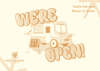 Now Open Food Truck Postcard Image Preview