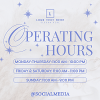 Minimalist Operating Hours Instagram Post Preview