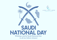 Saudi Day Symbols Postcard Design