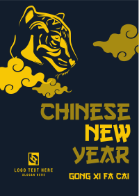 New Year Tiger Illustration Flyer Image Preview