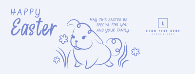 Easter Bunny Greeting Facebook cover Image Preview