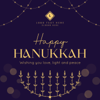 Festive Hanukkah Lights Instagram Post Design