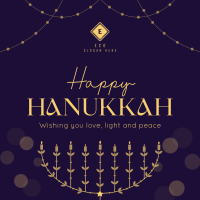 Festive Hanukkah Lights Instagram post Image Preview