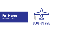 Blue Airplane Lines Business Card Image Preview