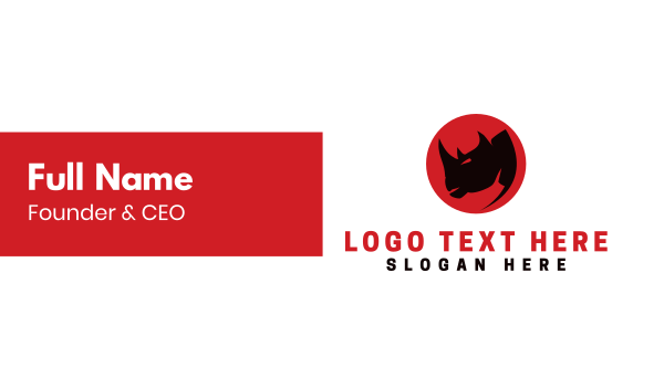 Black Rhino Red Circle Business Card Design Image Preview