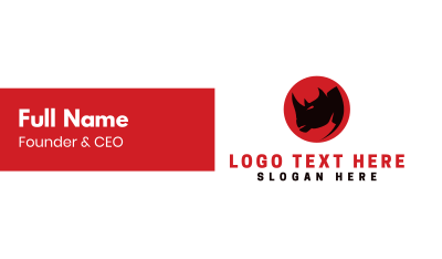 Black Rhino Red Circle Business Card Image Preview