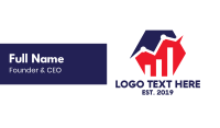 Blue Red Hexagon Chart Business Card Image Preview
