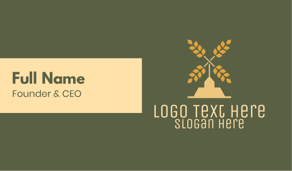 Wheat Windmill Farm Business Card Design Image Preview