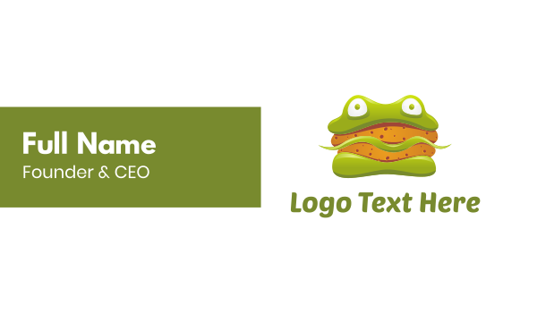 Frog Sandwich Burger Business Card Design Image Preview