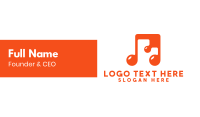 Generic Orange Musical Note Business Card Design