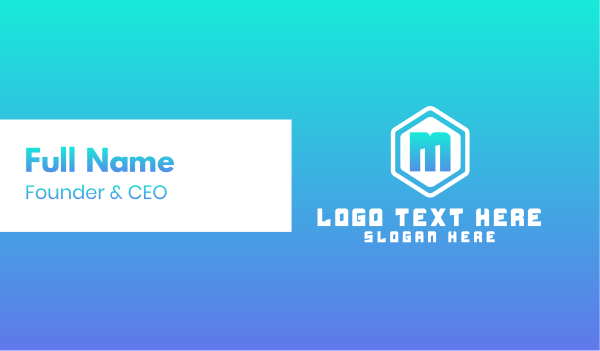 Simple Rounded Hexagon Lettermark Business Card Design Image Preview