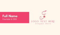 Pink Flower Letter J Business Card Preview