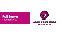 Pink Cartoon Skull Business Card Image Preview