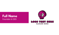 Pink Cartoon Skull Business Card Design