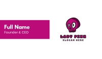 Pink Cartoon Skull Business Card Image Preview