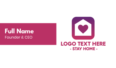 Stay Home Heart App Business Card