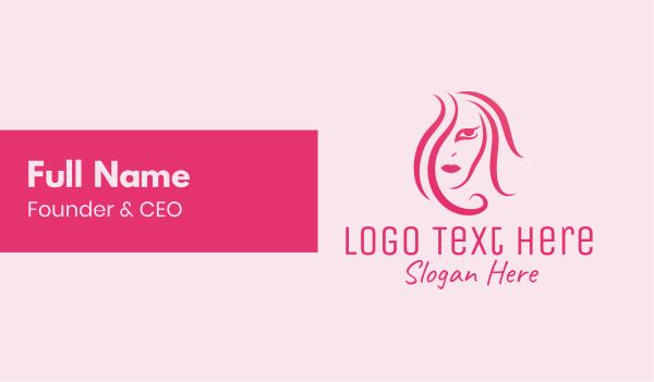 Pink Hair & Makeup Business Card Design Image Preview