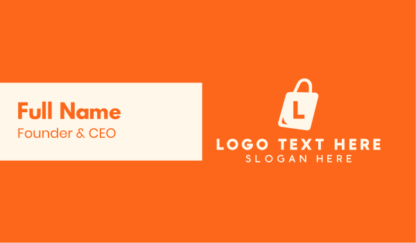 Shopping Bag Letter Business Card Design Image Preview