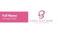 Pink Flower B Stroke Business Card Design
