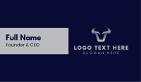 Metallic Bull Horns Business Card Design