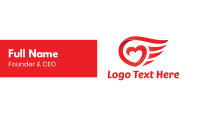 Red Heart Wings Business Card Image Preview