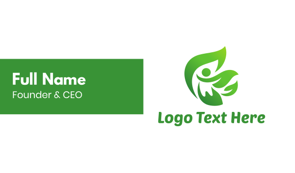 Green Leaves Person Business Card Design Image Preview