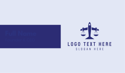 Blue Legal Plane Scales Business Card Image Preview