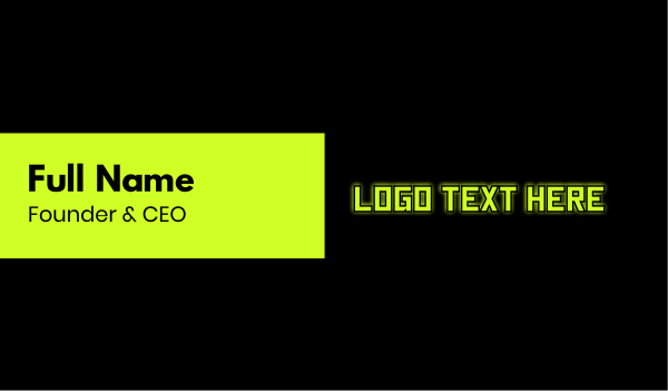 Tech Glow Text Business Card Design Image Preview