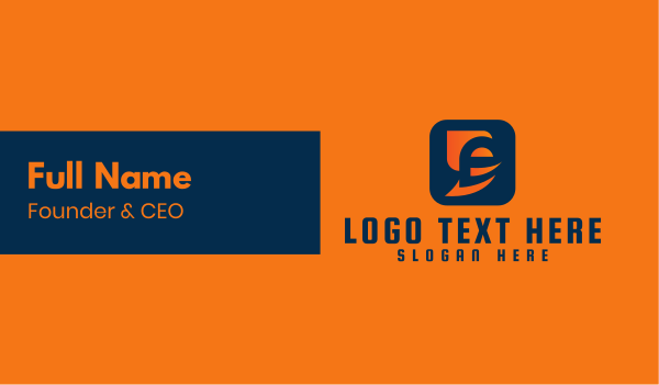 Orange Industrial Letter E  Business Card Design Image Preview
