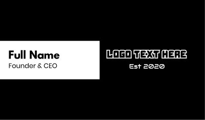 Modern Game Text Business Card Image Preview