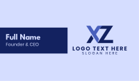 Digital X & Z Monogram Business Card Preview