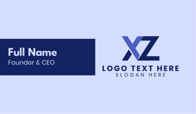 Digital X & Z Monogram Business Card Image Preview