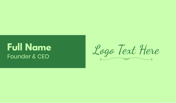 Green Natural Wordmark Business Card Design Image Preview