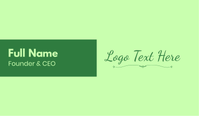 Green Natural Wordmark Business Card Image Preview