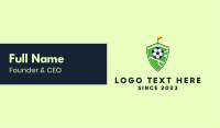 Soccer Pitch Shield Business Card Design