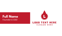 Red Gear Lettermark Business Card Image Preview