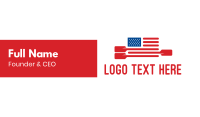 American Flag Paddle Business Card Image Preview
