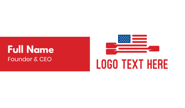 American Flag Paddle Business Card Design Image Preview