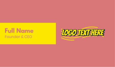 Yellow Cartoon Superhero Wordmark Business Card Image Preview