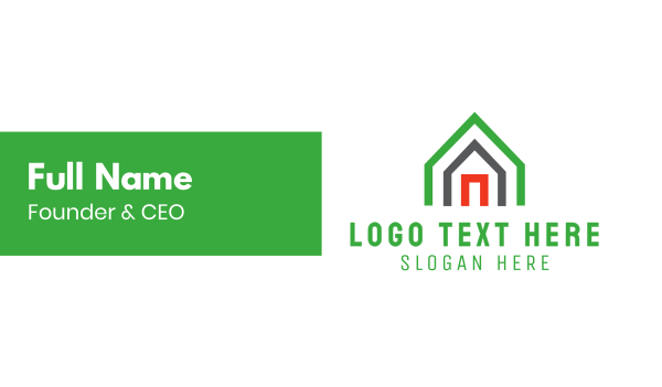 Green Triangle House Business Card Design Image Preview