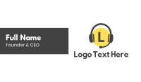Headphones Lettermark Business Card Image Preview
