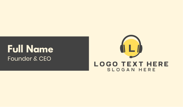 Headphones Lettermark Business Card Design Image Preview