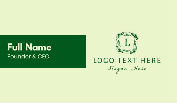 Palm Leaves Lettermark  Business Card Design Image Preview
