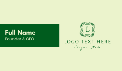 Palm Leaves Lettermark  Business Card Image Preview