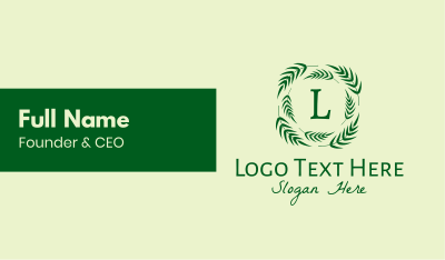 Palm Leaves Lettermark  Business Card