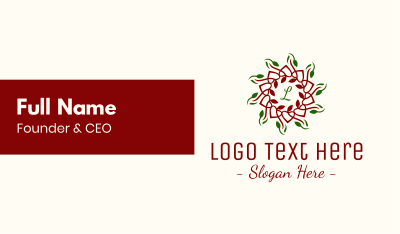 Natural Christmas Lettermark Business Card Image Preview