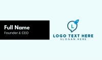 Rocket Lettermark Message Business Card Image Preview