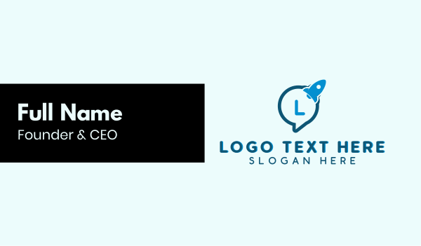 Rocket Lettermark Message Business Card Design Image Preview