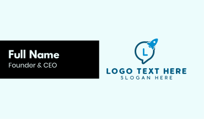 Rocket Lettermark Message Business Card Image Preview