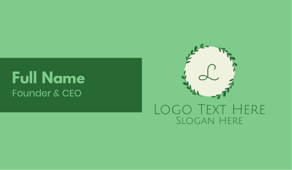 Mint Lettermark Wreath Business Card Design Image Preview